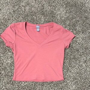 tight shirt with a V-neck
